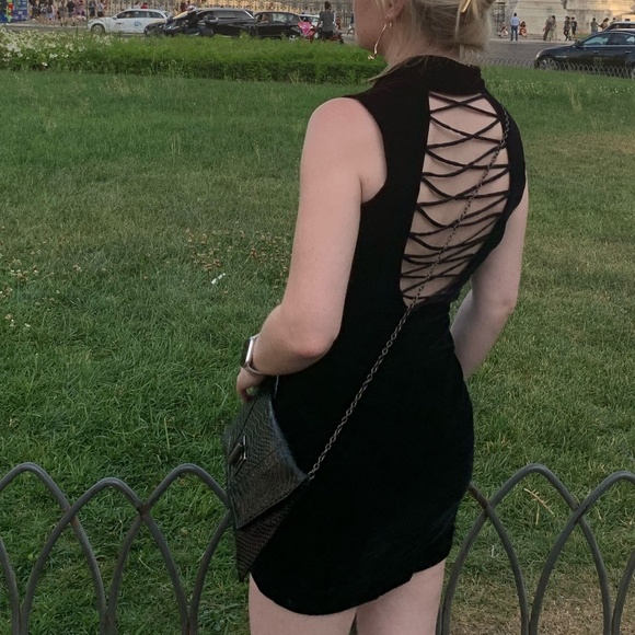 Vintage Black Cherry Velvet Dress - Picture 3 of 7